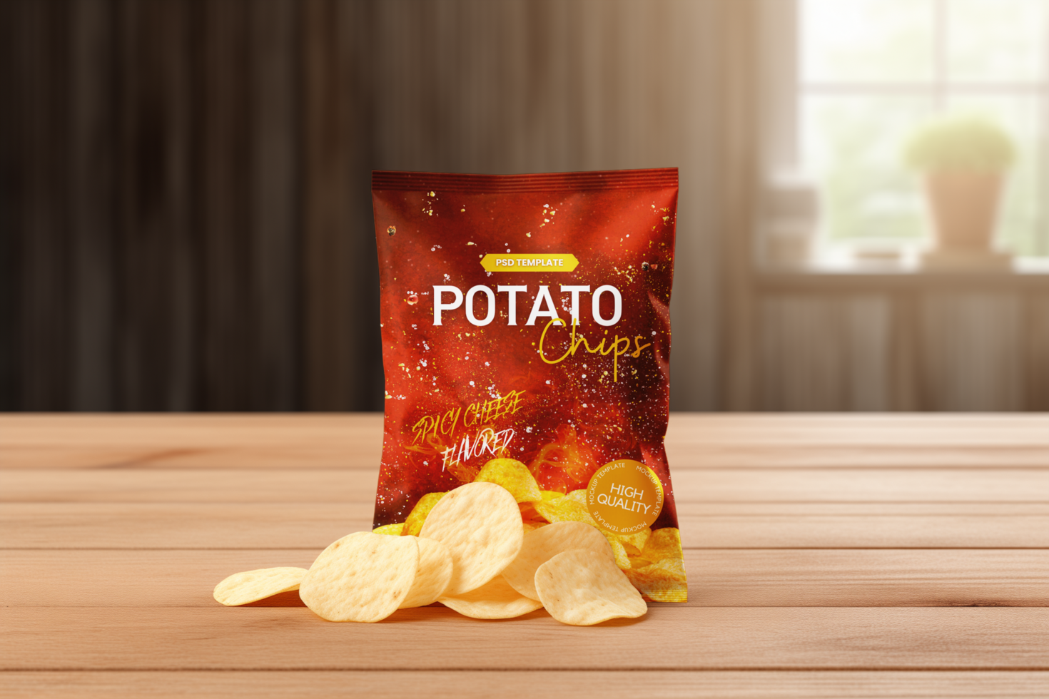 Snack Packaging Pouch Mockup psd