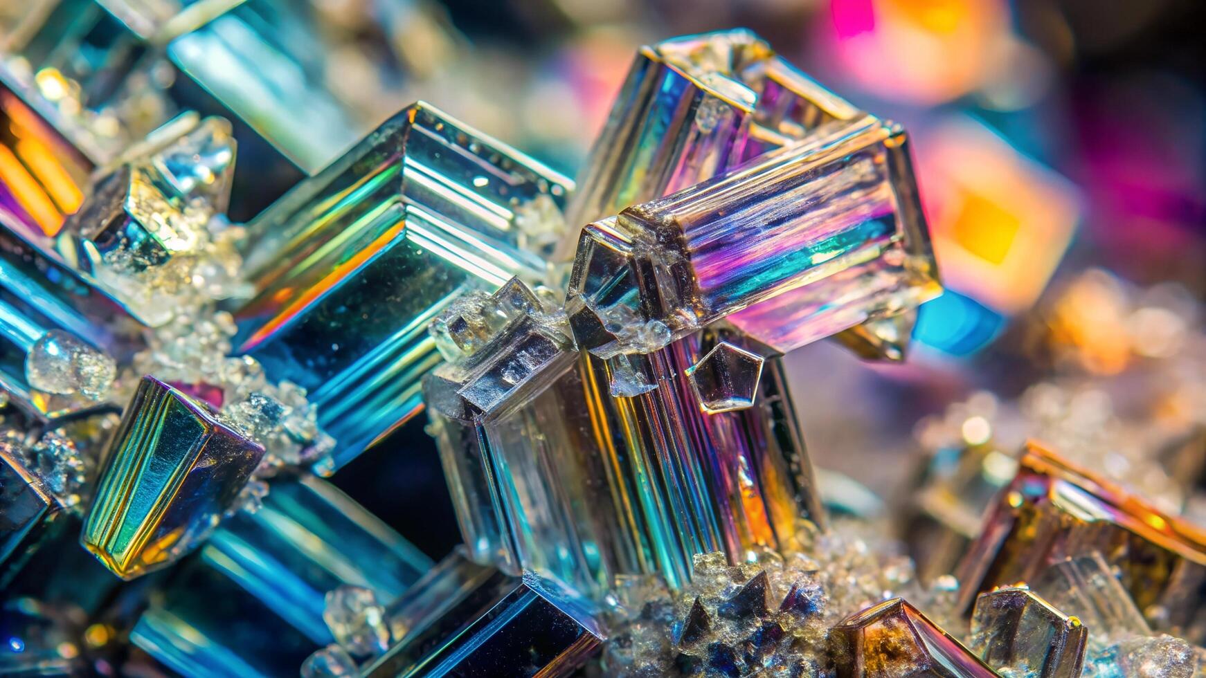 close up view of sodium chloride crystal. . photo