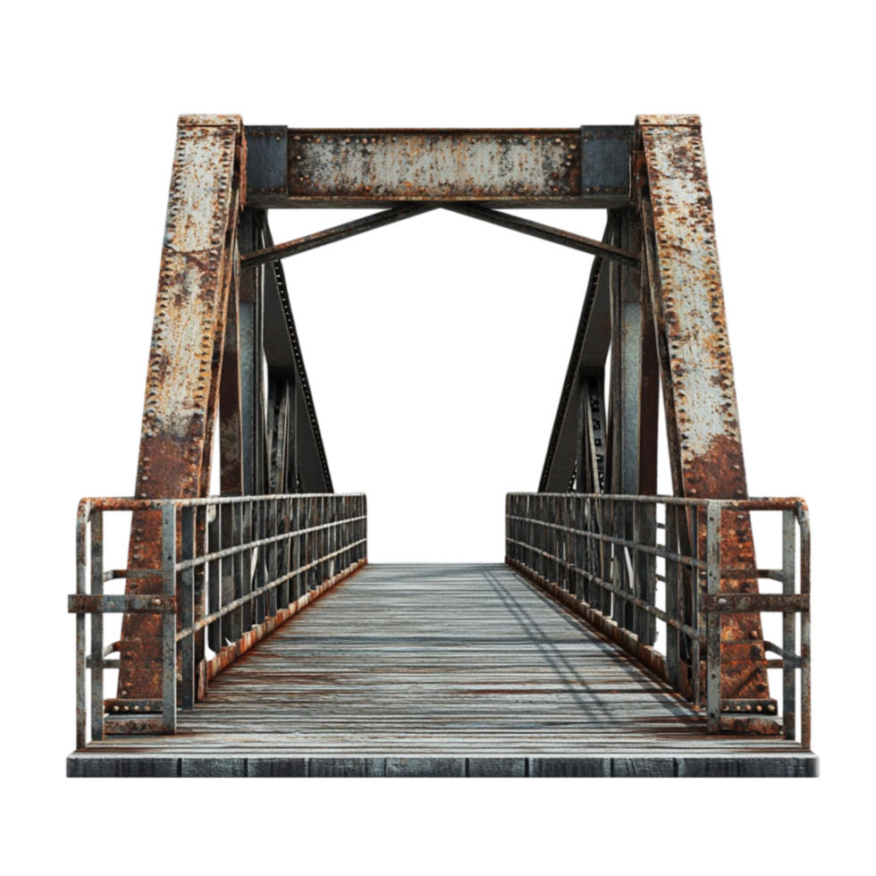 an old rusty bridge with a transparent background png