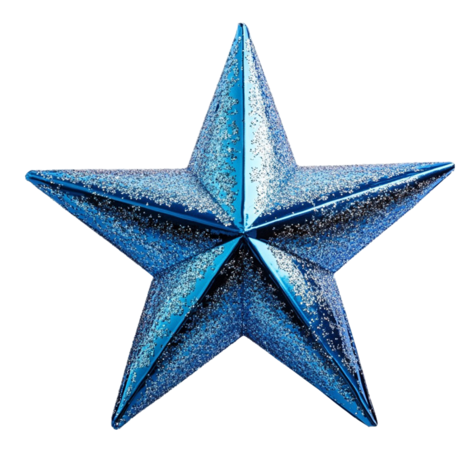 blue christmas star on transparent background png