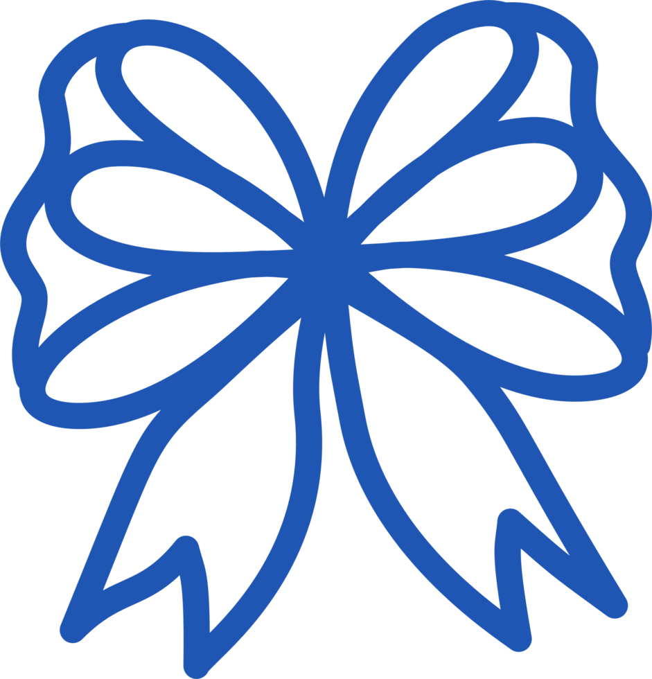 Handrawn blue ribbon png