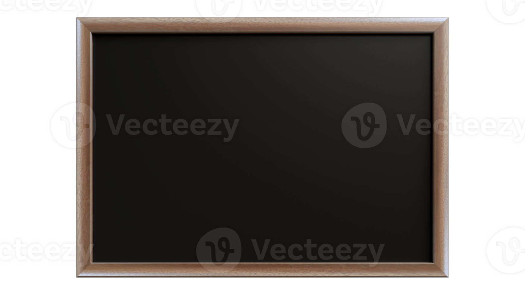 Old Chalk Blackboard with wooden frame 3D rendering png