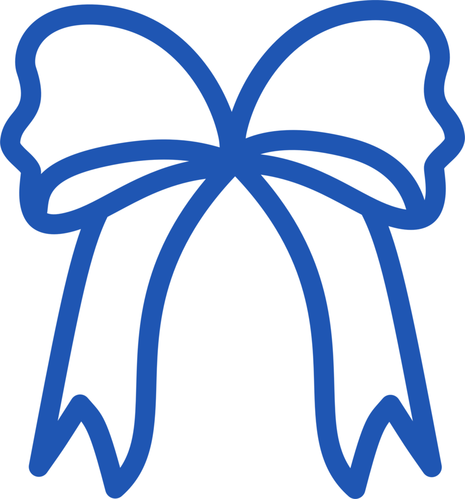 Blue outline ribbon png