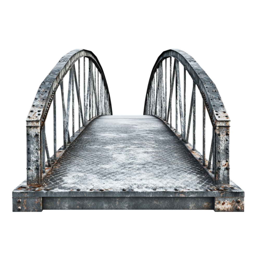 an old bridge with a metal frame on a transparent background png