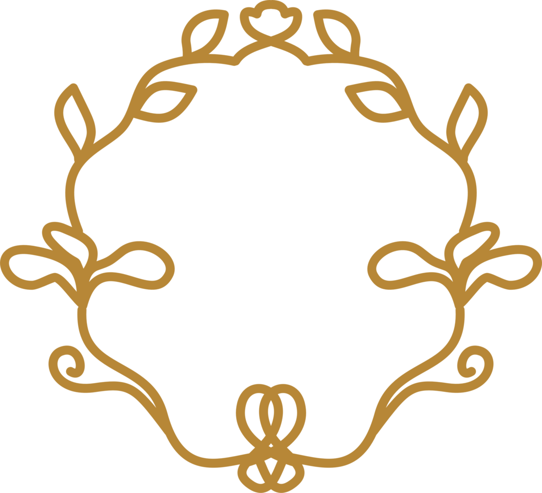 Vintage flower outline frame png