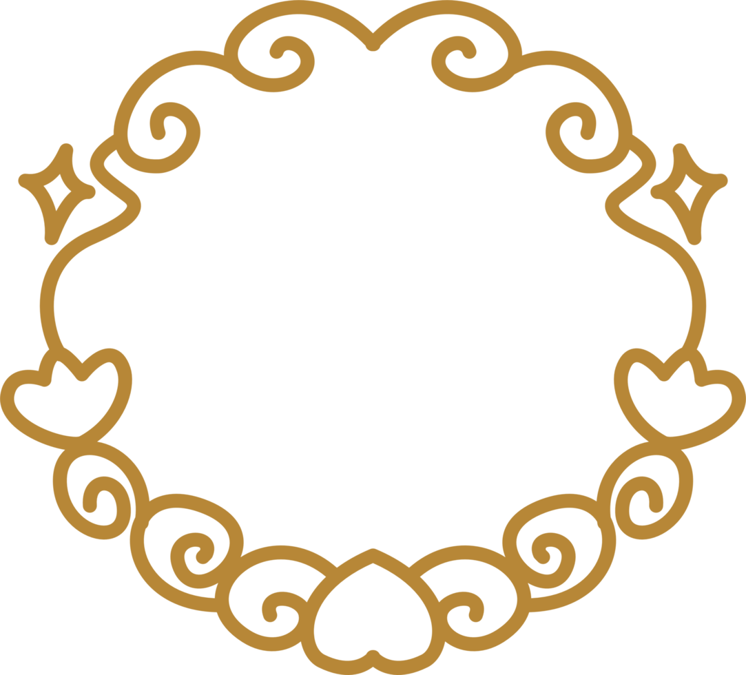 Cute outline frame png