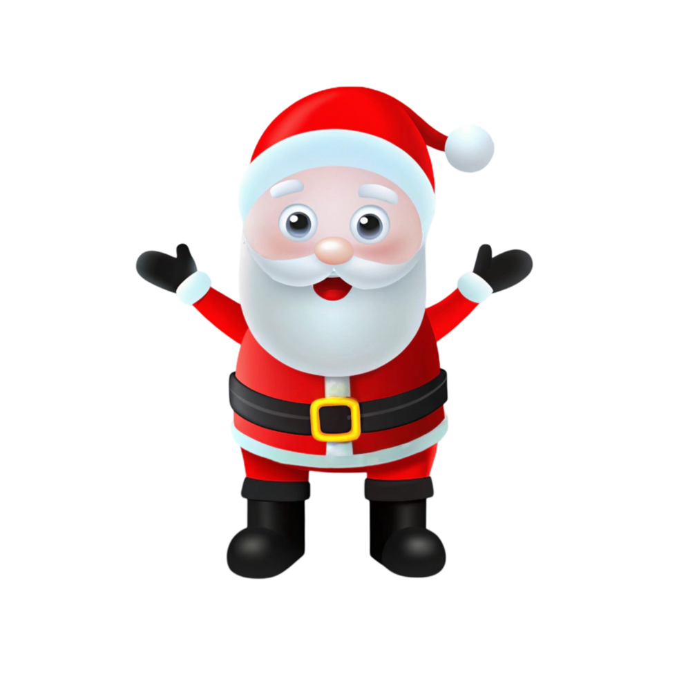 Santa Claus Waving Happily on Transparent Background png