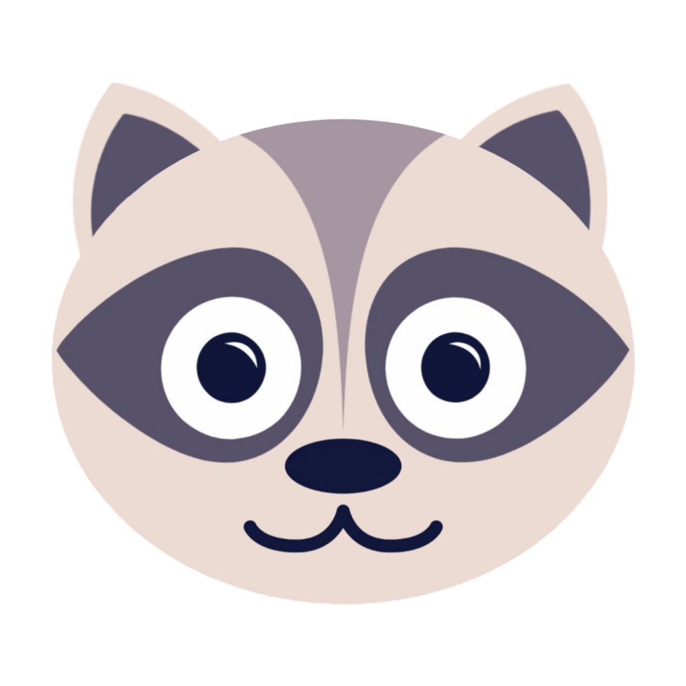 Cute Raccoon Head for Designs png