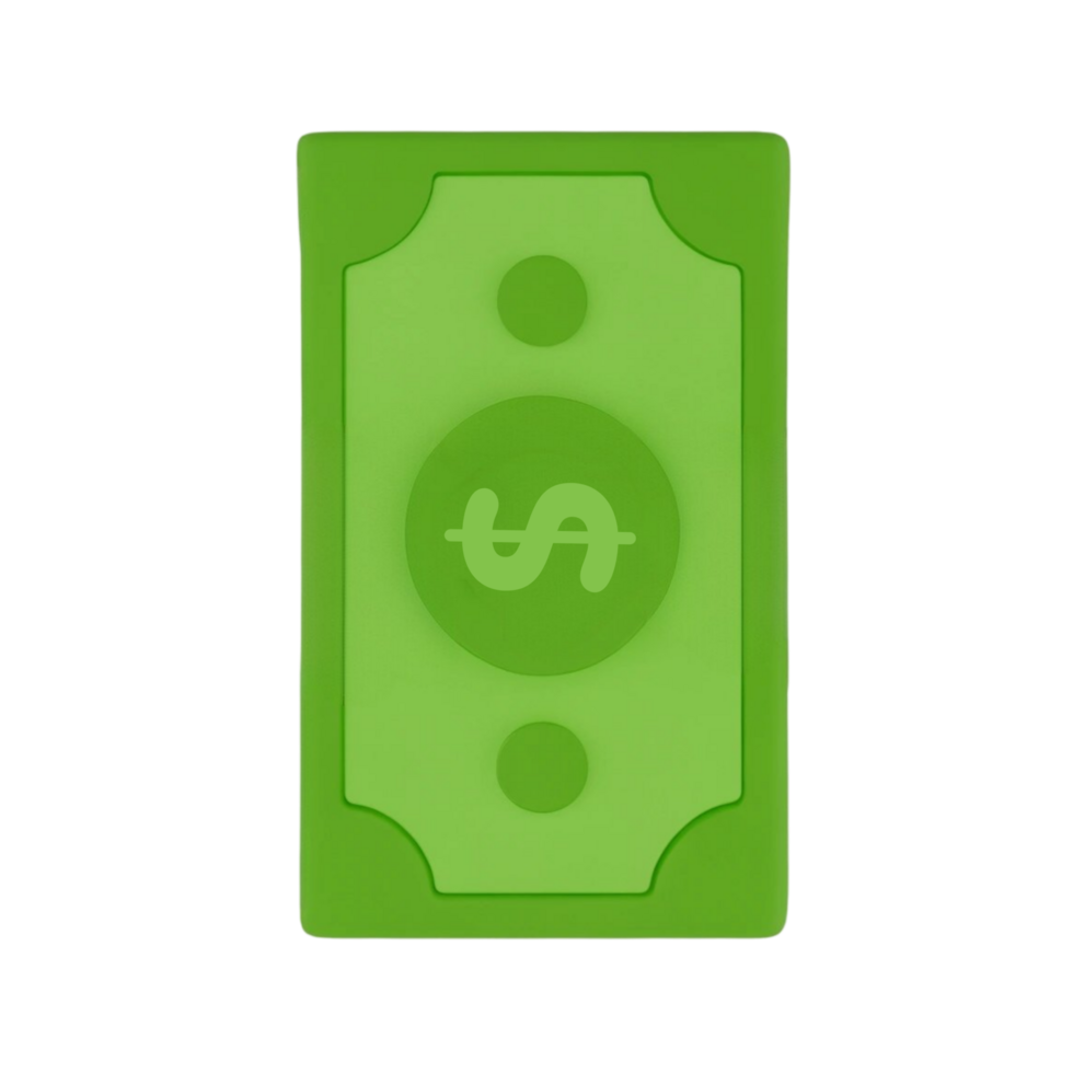 3D Green Paper Money on Transparent Background png