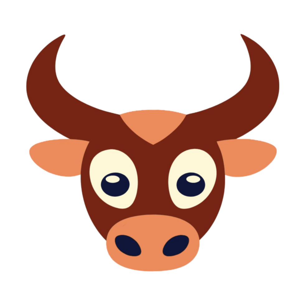 Cute Bull Head Isolated png