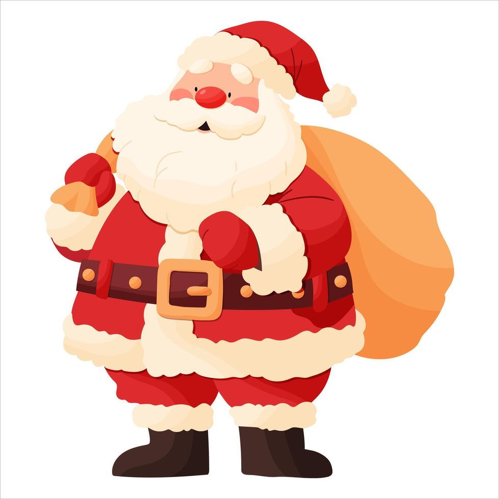 Santa Claus with a gift bag vector