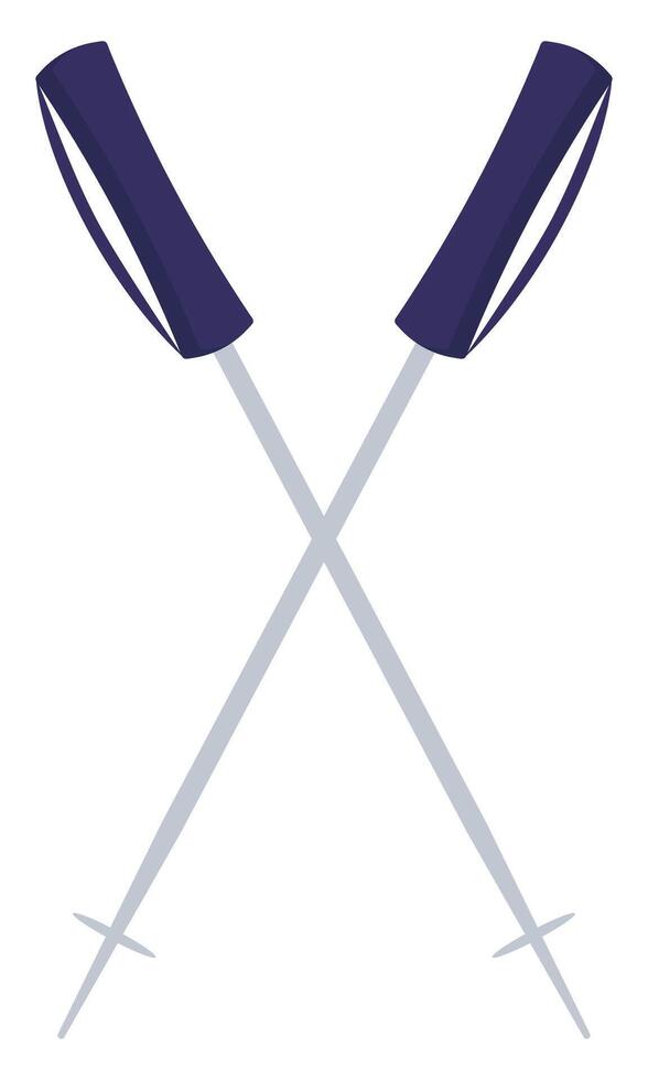 Trekking sticks flat icon isolated on white background. vector