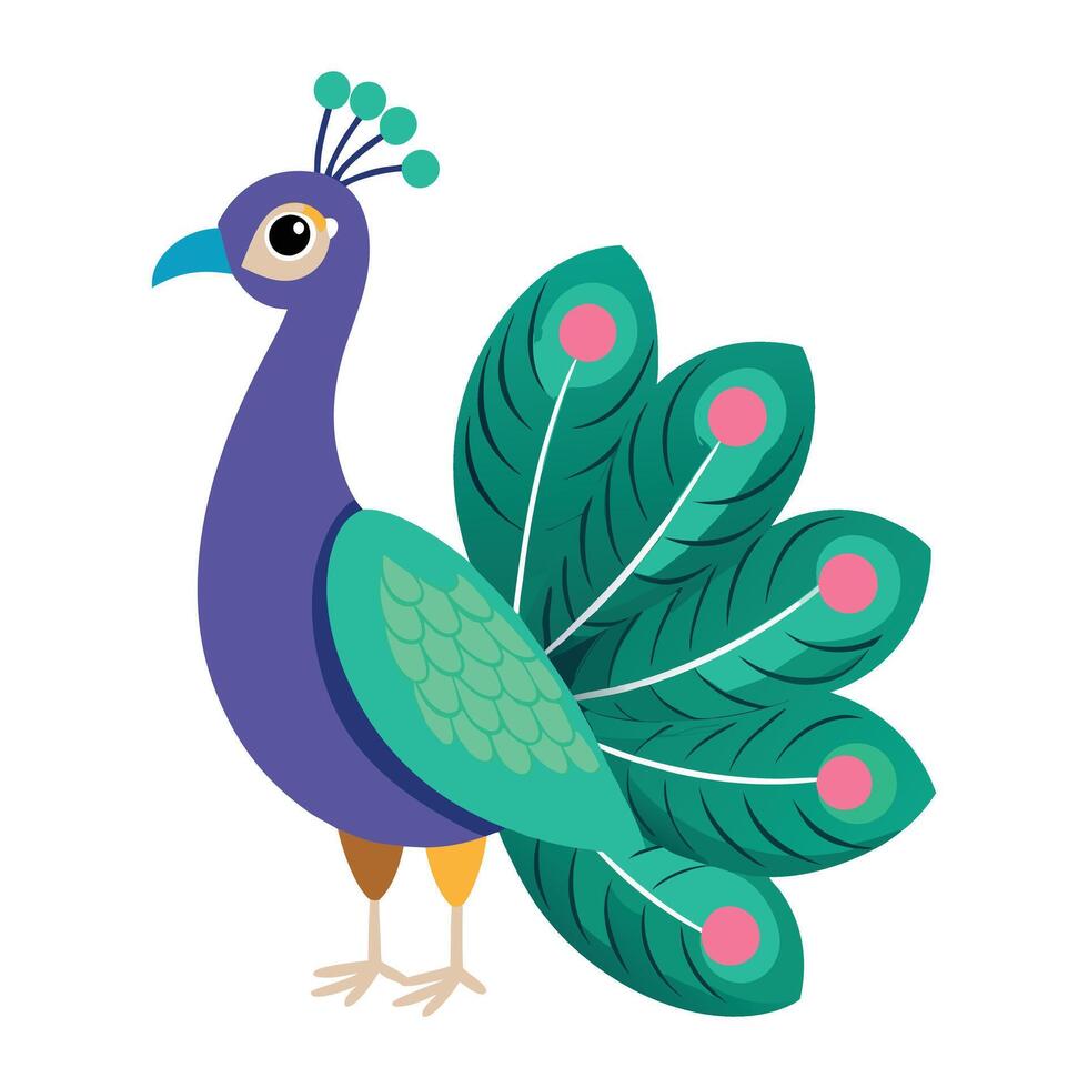 Elegant Peacock, Vibrant Illustration vector