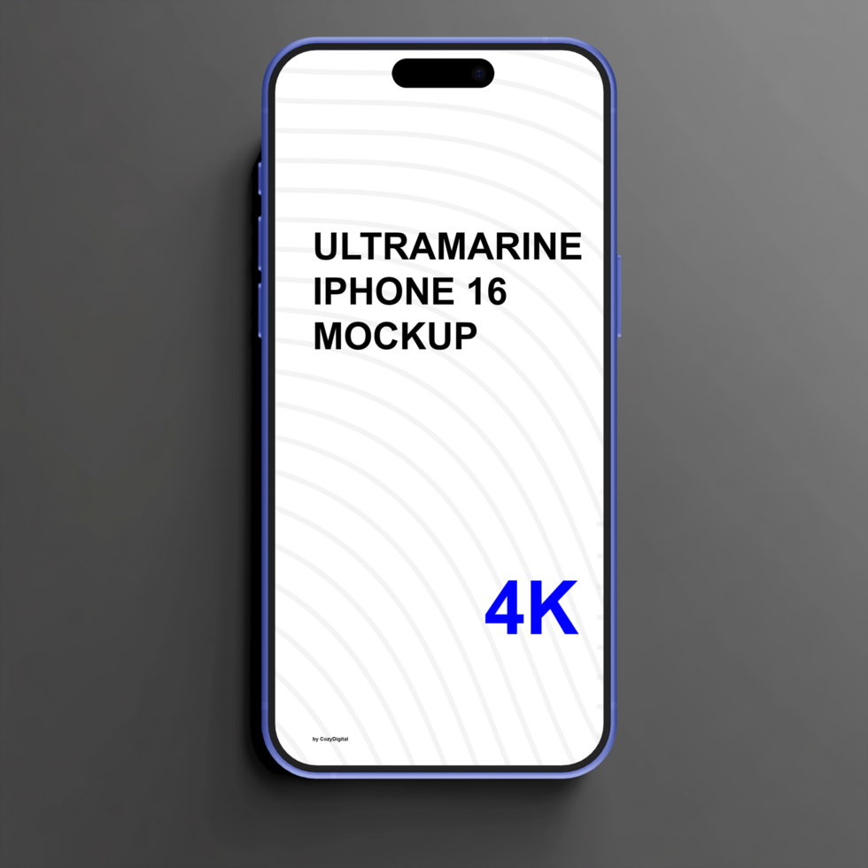 Ultramarine smartphone mockup on light black background psd
