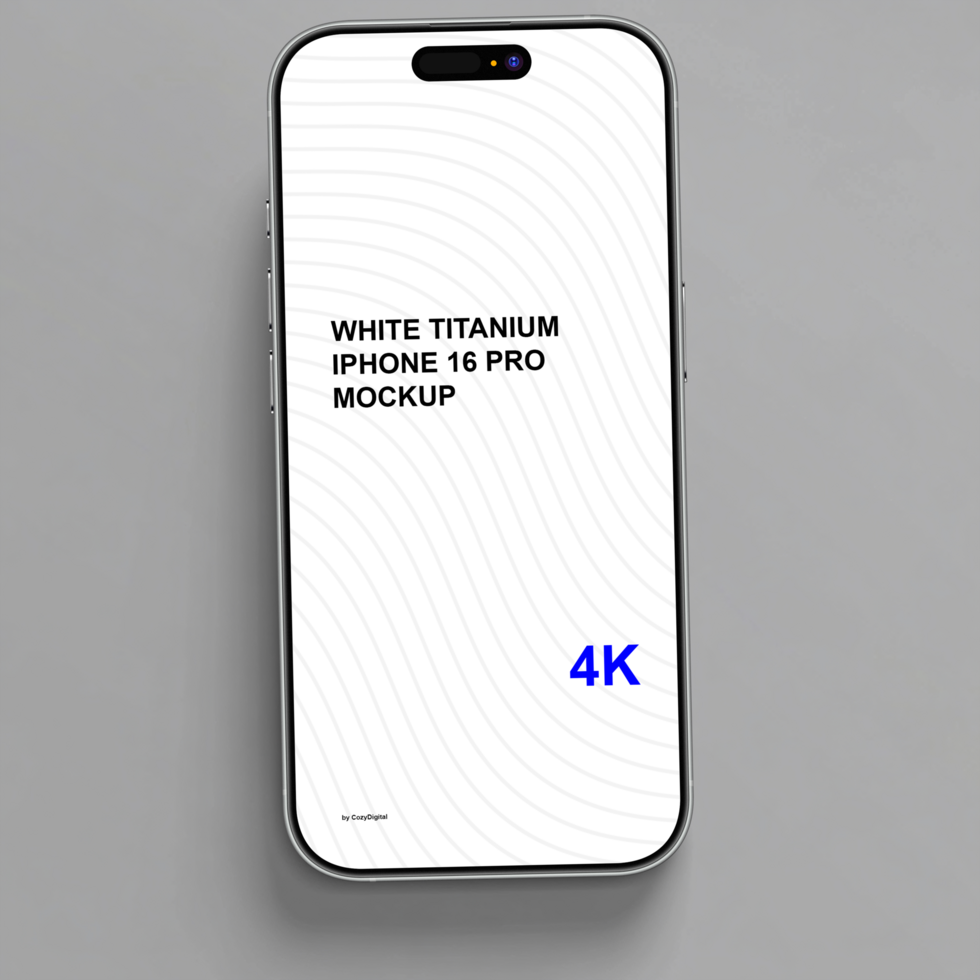White titanium smartphone mockup on gray background psd