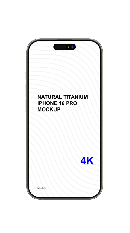 Natural titanium smartphone mockup on white background psd
