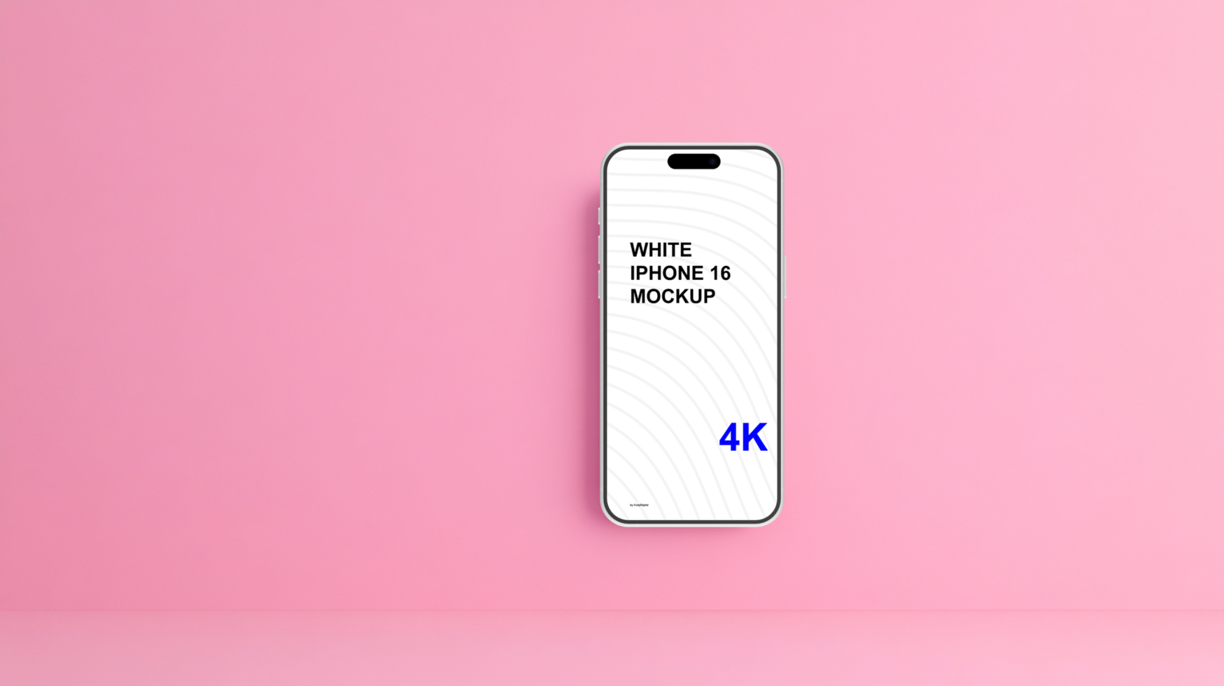 White smartphone mockup on pink background psd