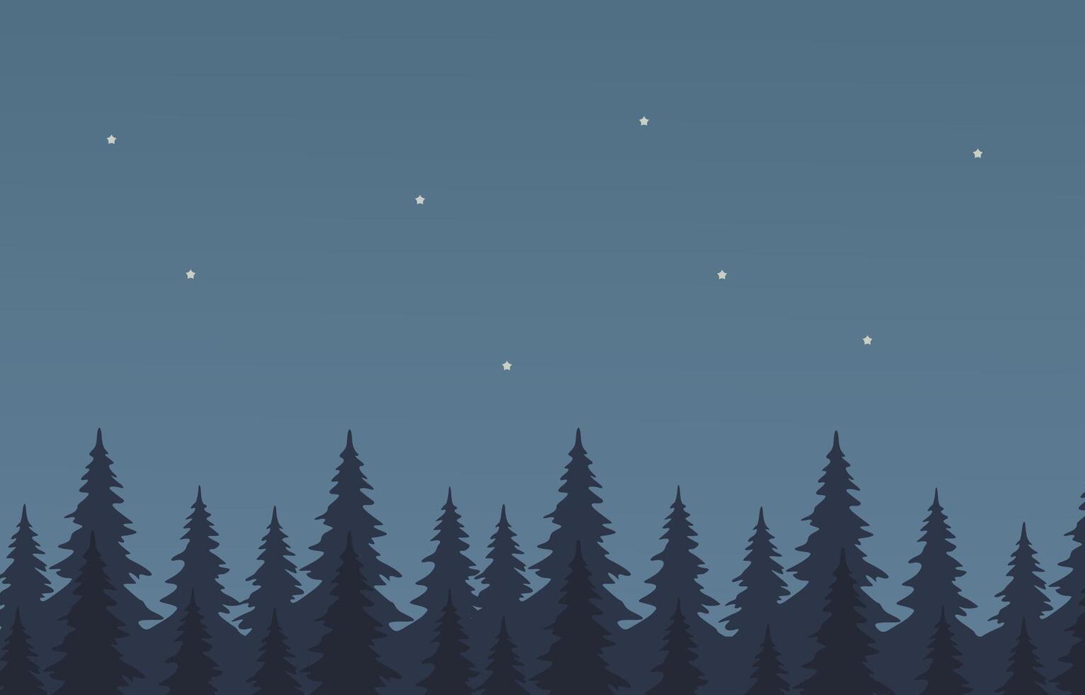 Nature landscape. Seamless hand drawn pine forest. Christmas banner template. vector