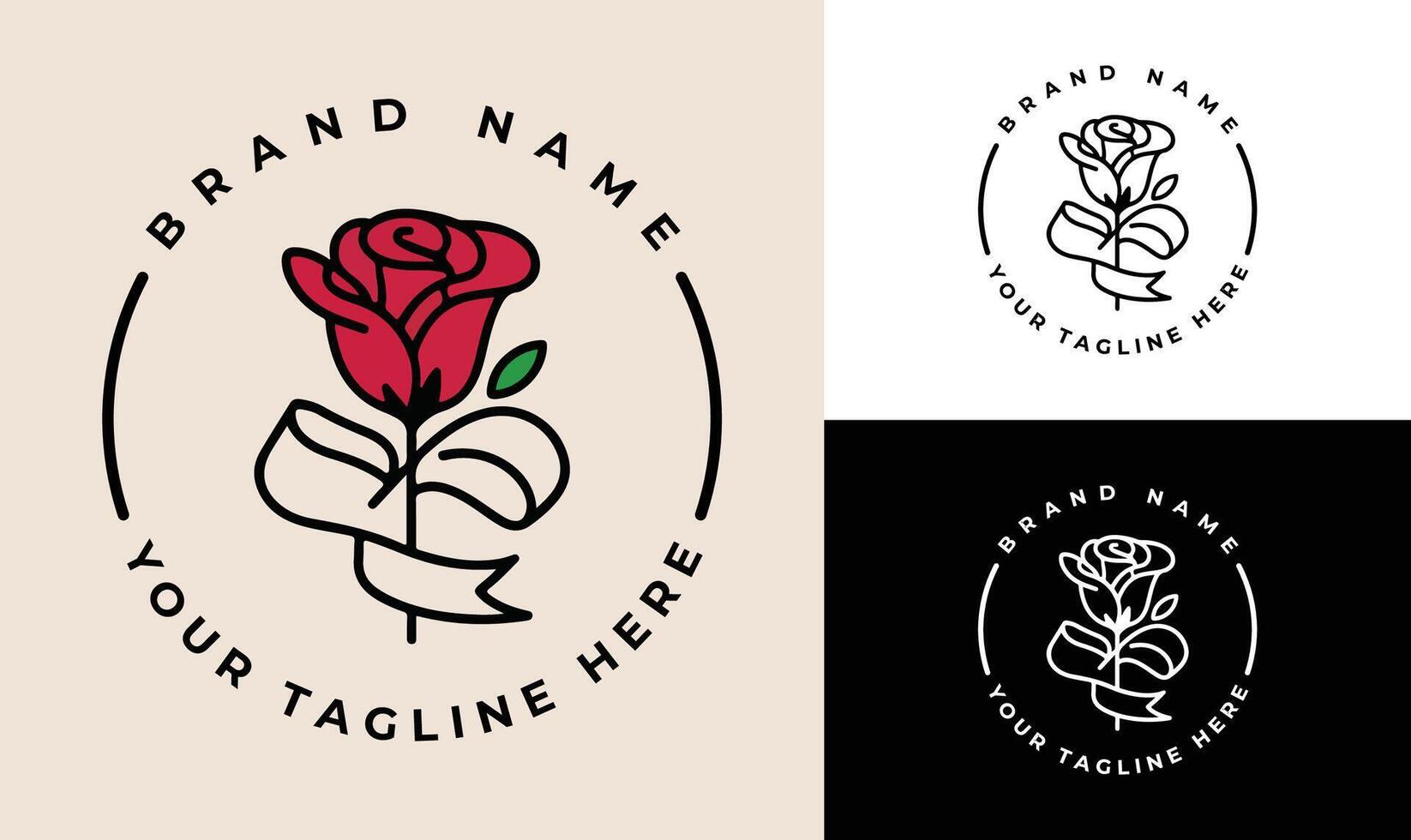 Elegant Rose Logo Design for Event Decoration and Floral Branding vector