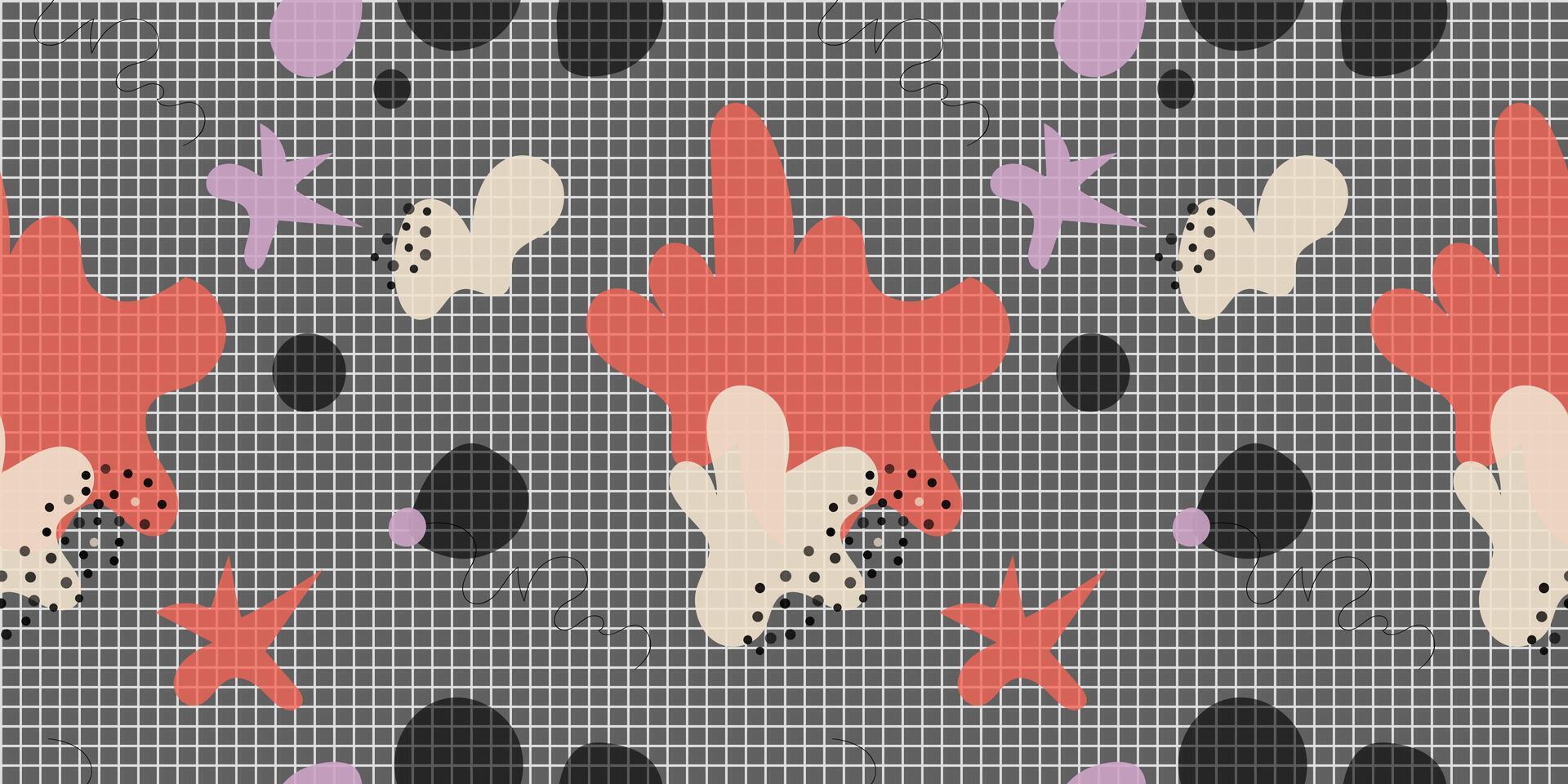Abstract trendy pattern. Seamless background with wavy shapes and lines. vector
