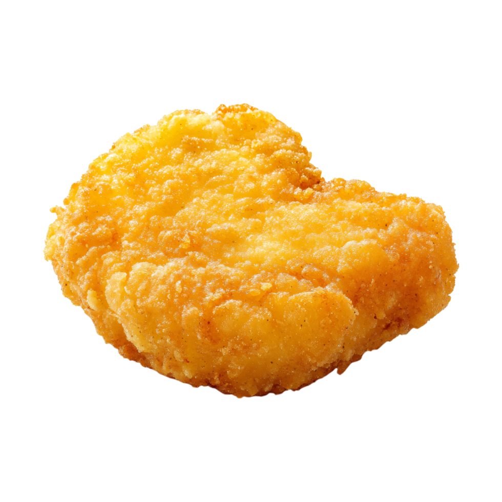 Crispy golden chicken nugget isolated on transparent background png