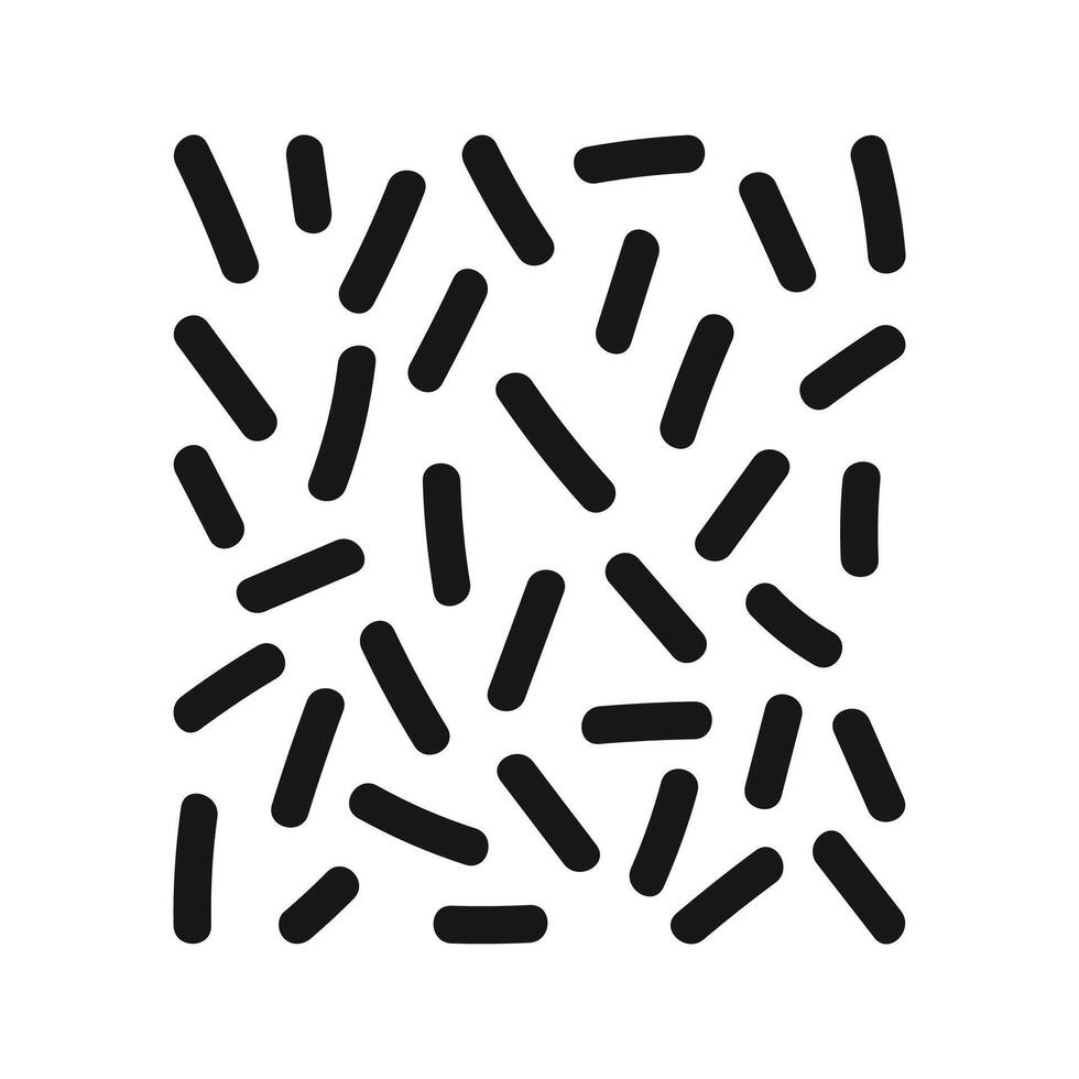 Hand drawn abstract black confetti pattern. Birthday party print for celebration card vector