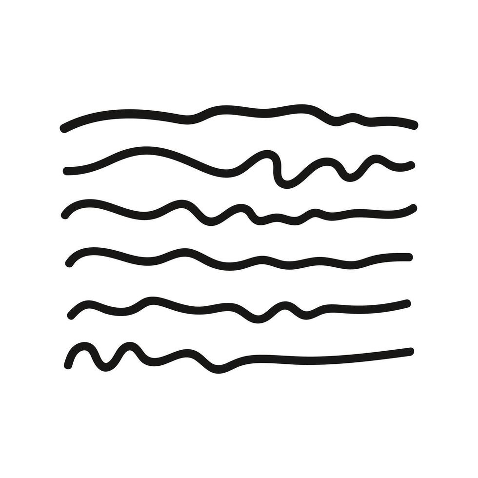 Hand drawn abstract writing lines. doodle scribble elements. vector
