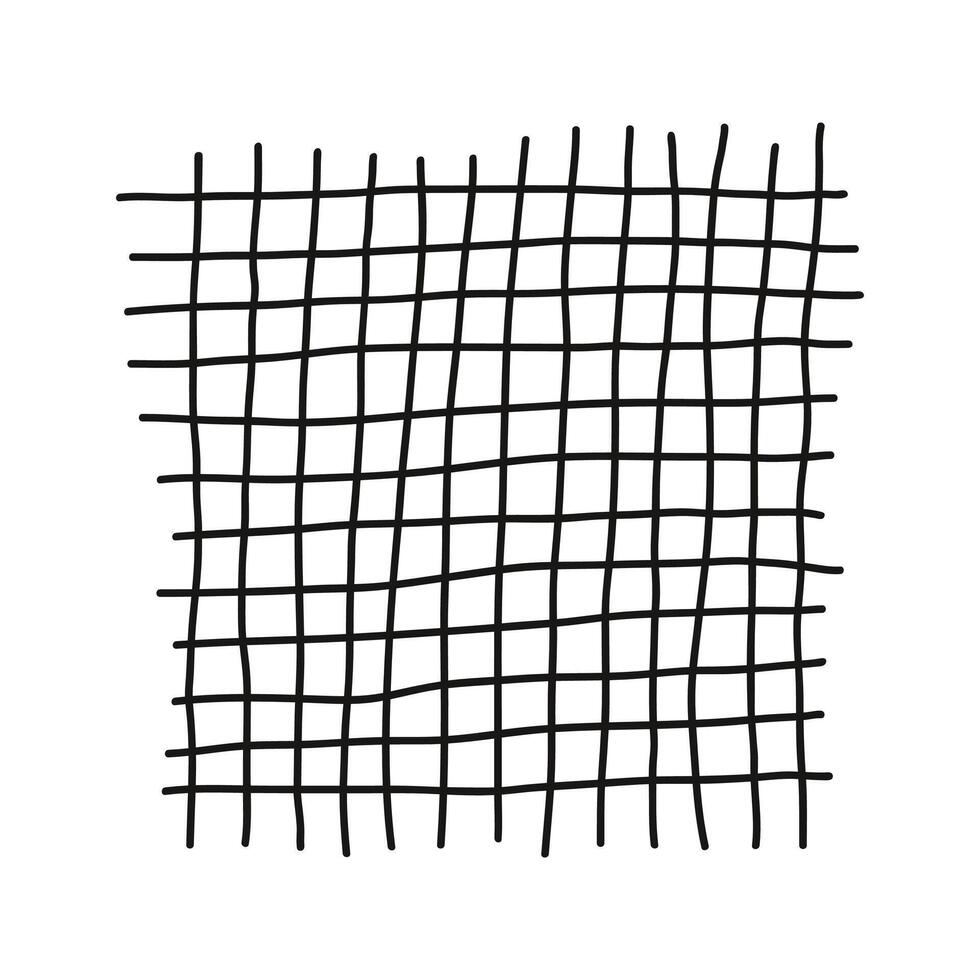 Abstract square grid paper. Hand drawn line illustration, math grid pattern back to school vector