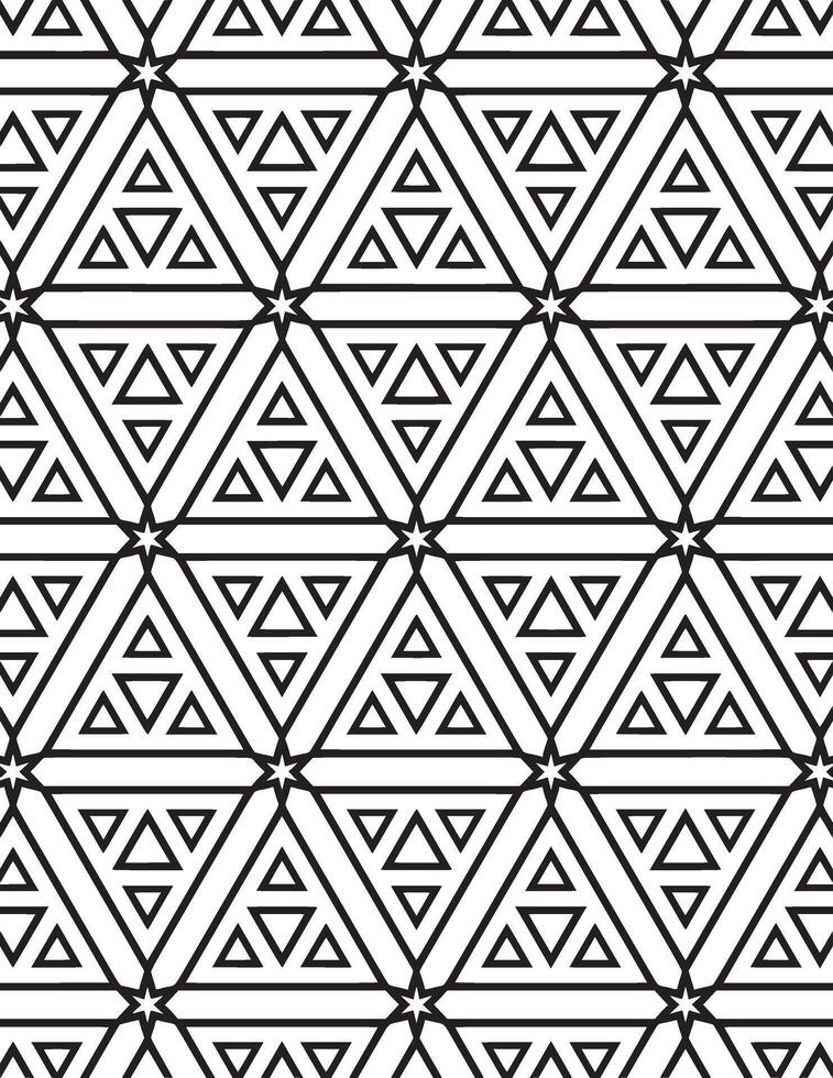 Geometric Pattern Of Triangles Black And White vector