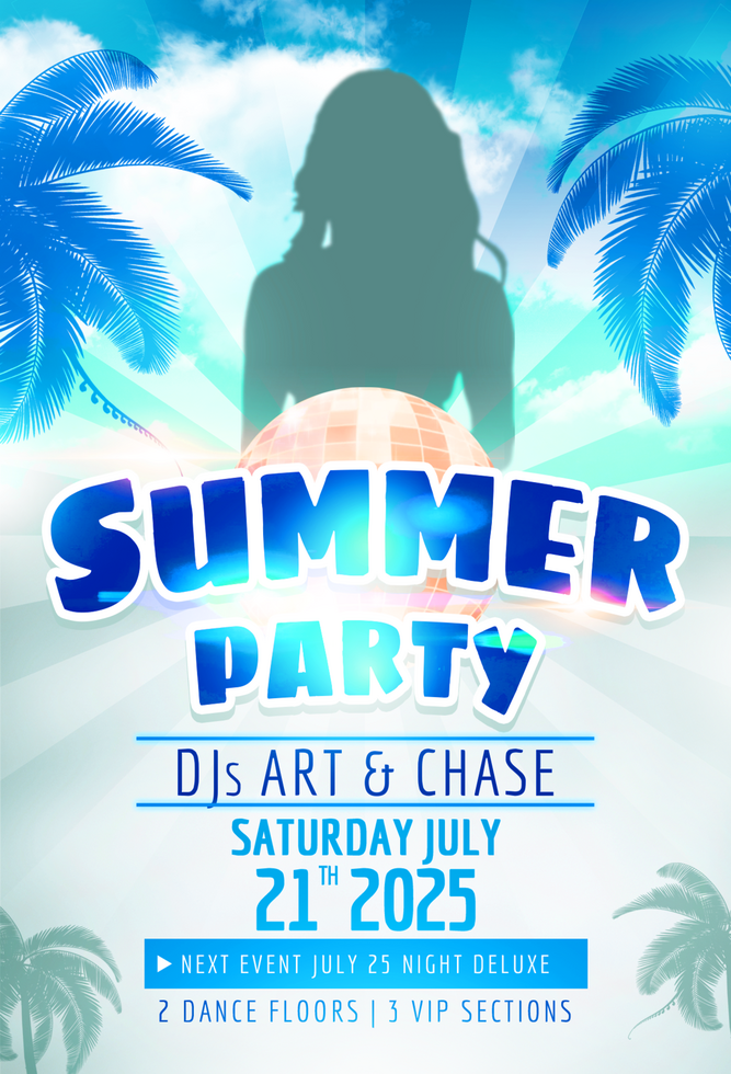 Summer party flyer perfect for summer parties or other special events psd