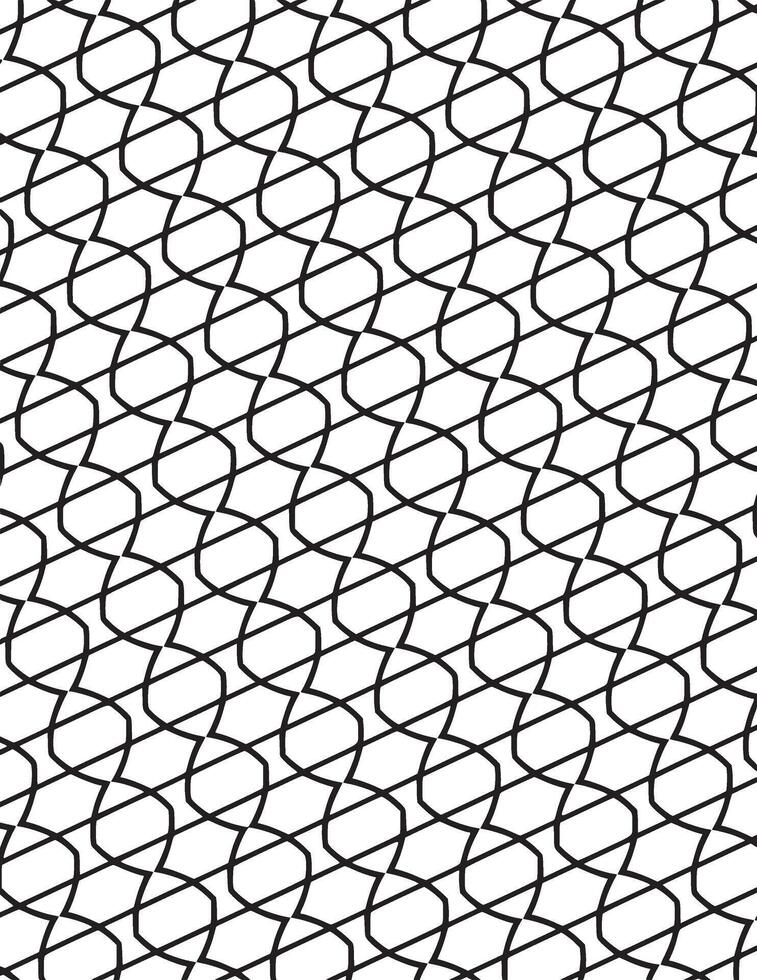 Simple Waves Geometric Pattern Black And White vector
