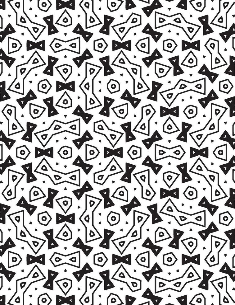 Confetti Geometric Pattern Black And White vector