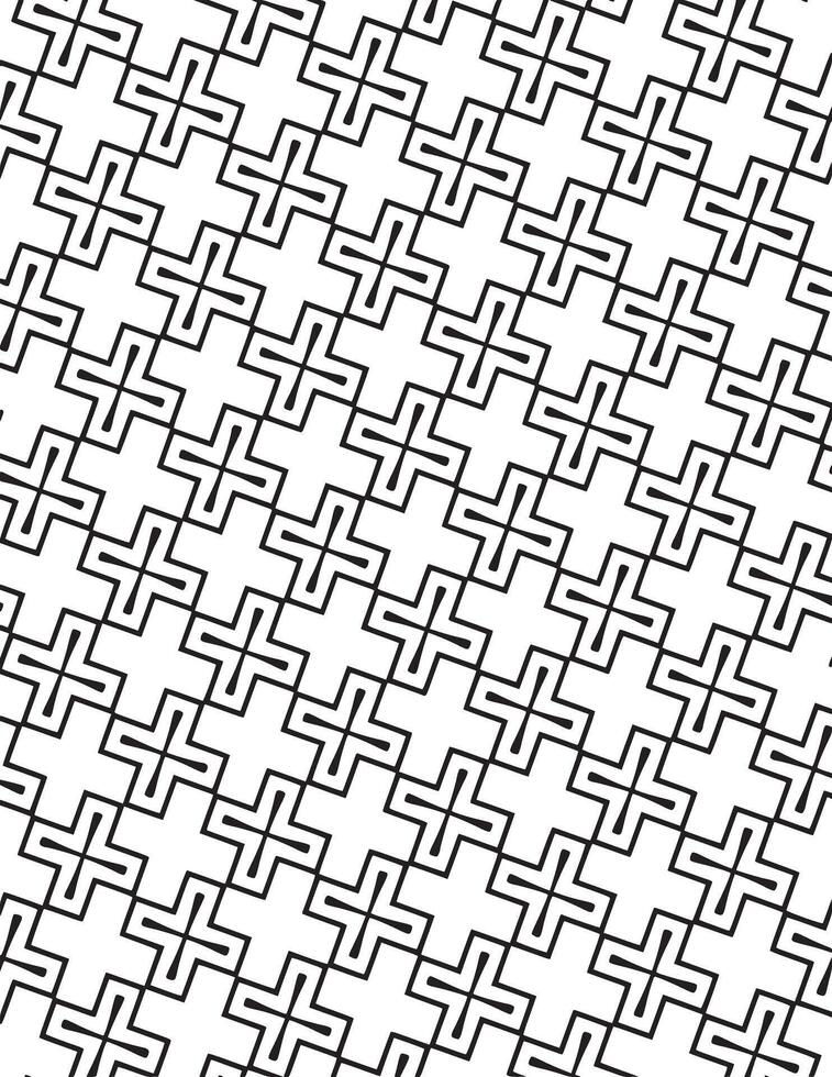 Crosses Geometric Pattern Black And White vector