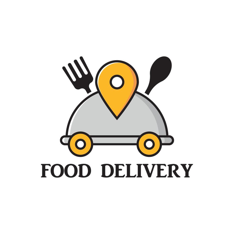 Food delivery catering fast food logo icon vector