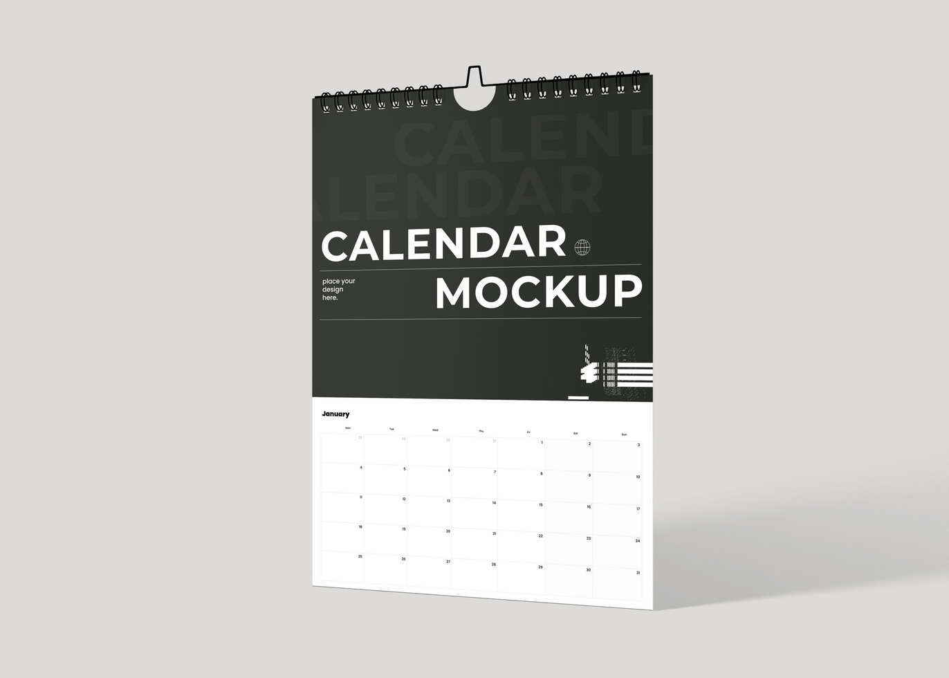 Office Wall Calendar Mockup psd