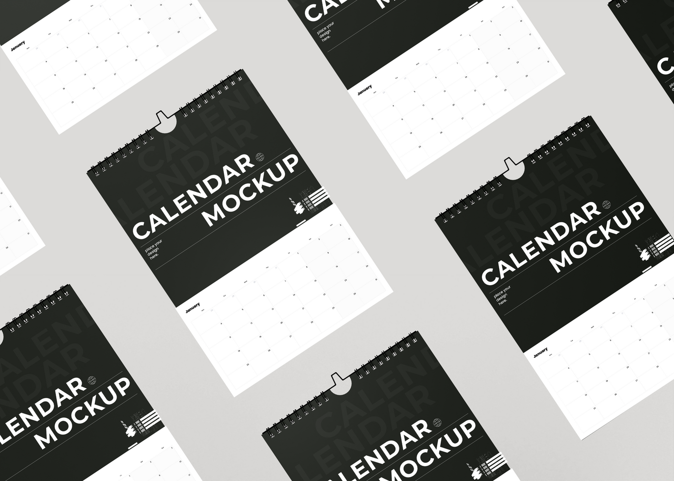 Creative Wall Calendar Mockup psd