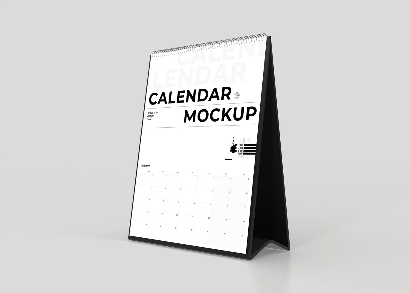 Minimal Desk Calendar Mockup psd