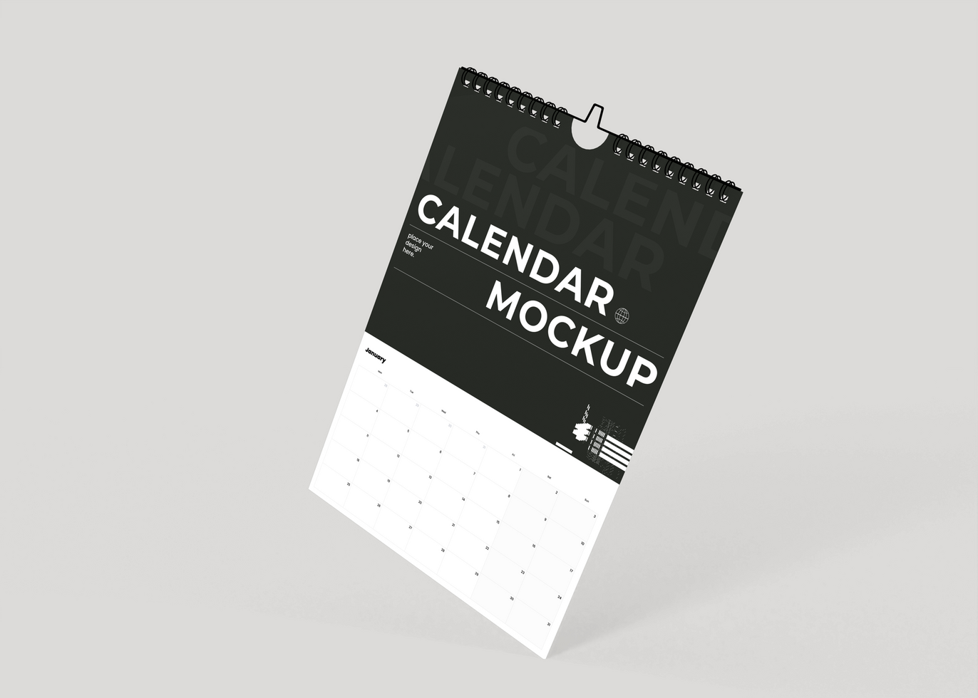 Creative Wall Calendar Mockup psd