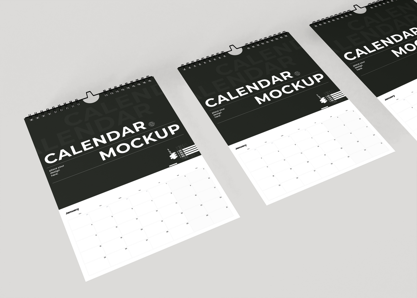 Office Wall Calendar Mockup psd