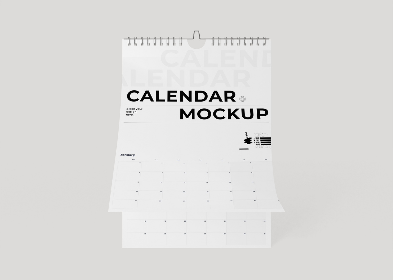 Creative Wall Calendar Mockup psd