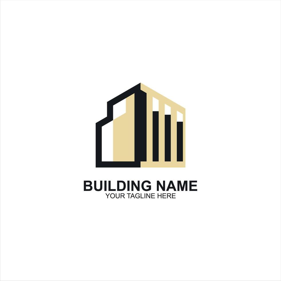 building logo icon with creative illustration vector