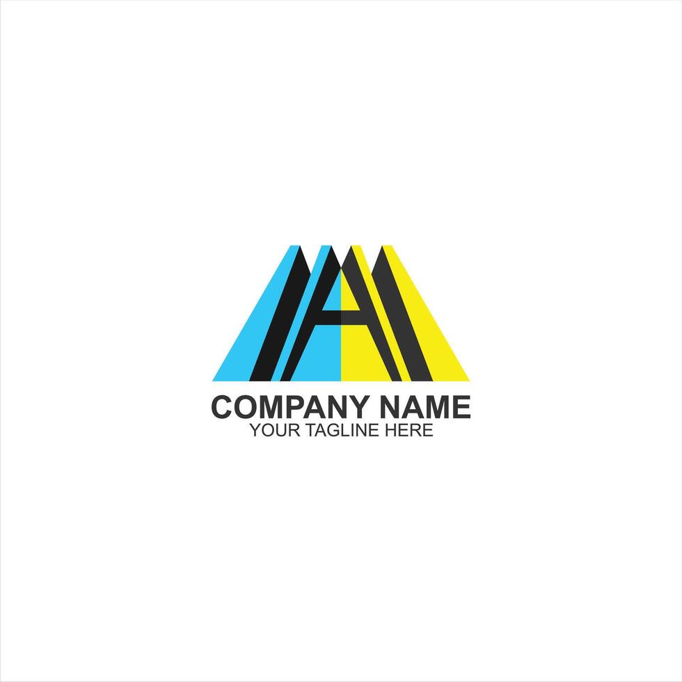 company logo a initial icon with creative illustration vector