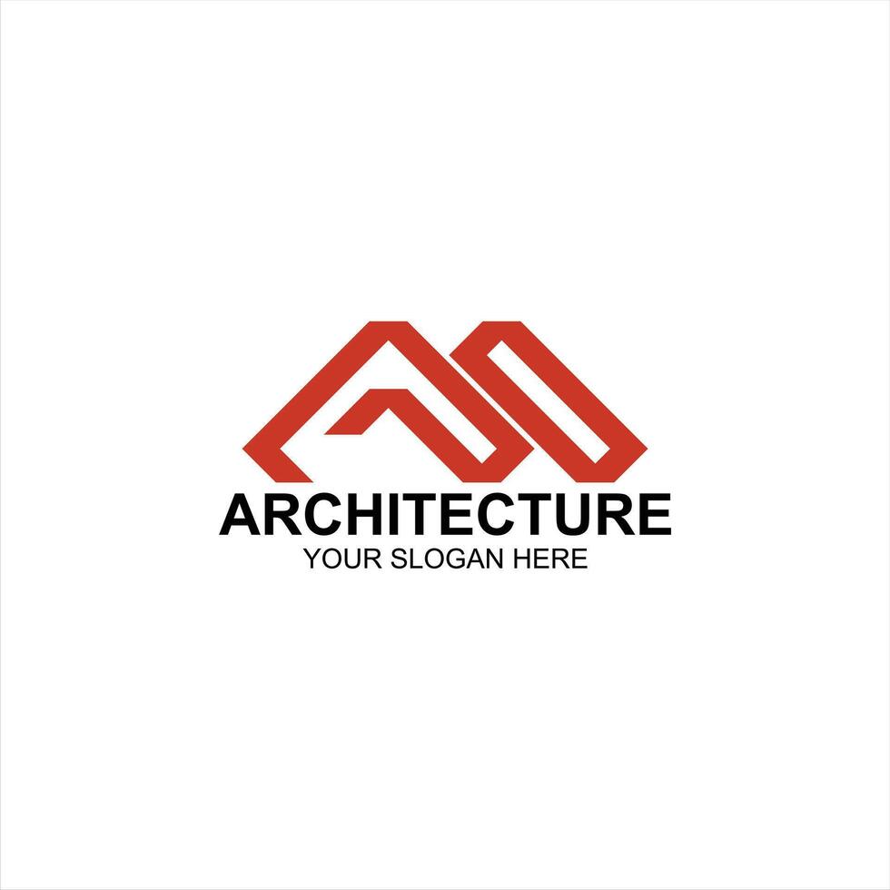 architecture logo am initial icon with creative illustration vector