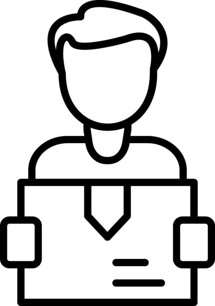 Delivery Man Line Icon vector