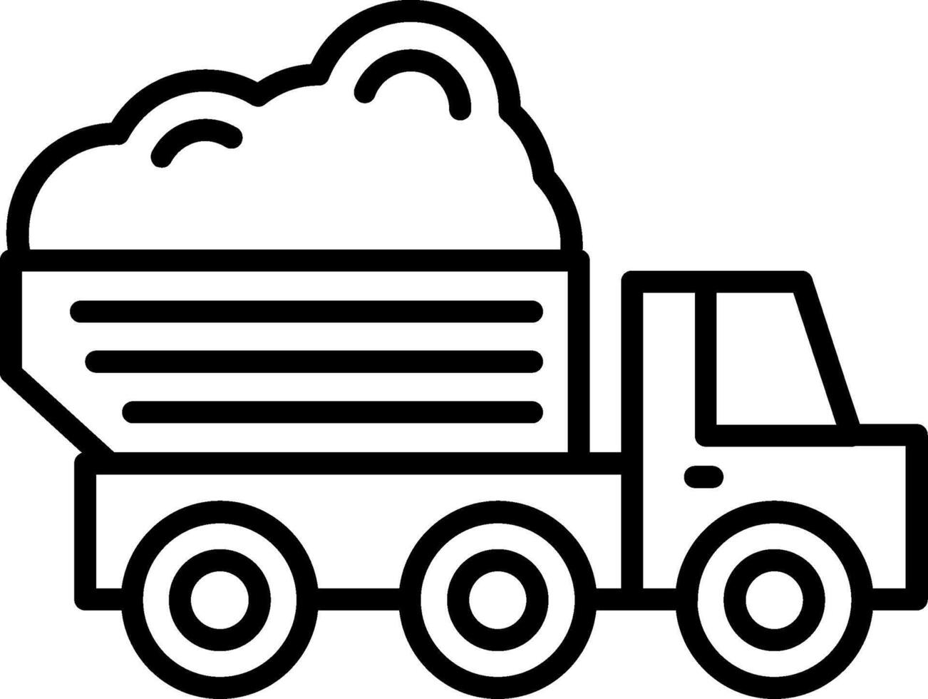Dump Truck Line Icon vector