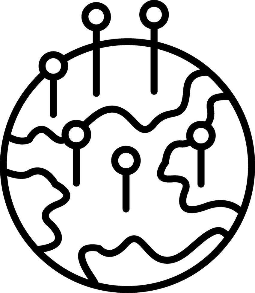 Emerging Markets Line Icon vector