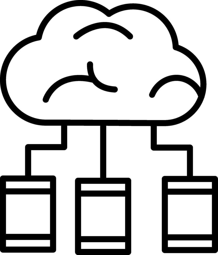 Cloud Service Line Icon vector