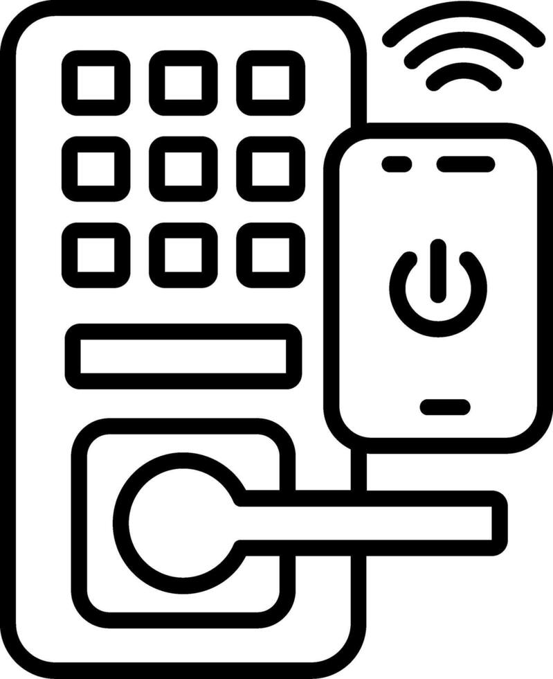 Smart Door Line Icon vector
