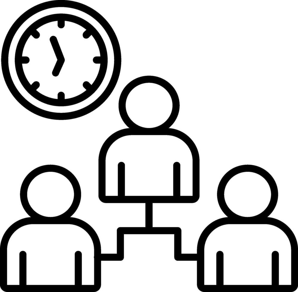Teamwork Line Icon vector