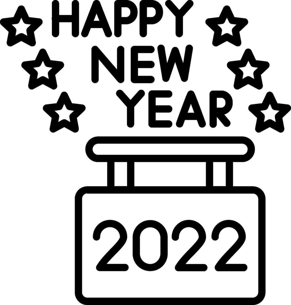 Happy New Year Line Icon vector